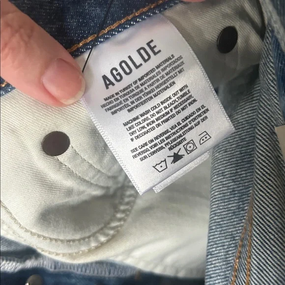 AGOLDE Parker Vintage cut off shorts size 25 ladies retro blue ruin color NEW - Picture 5 of 12